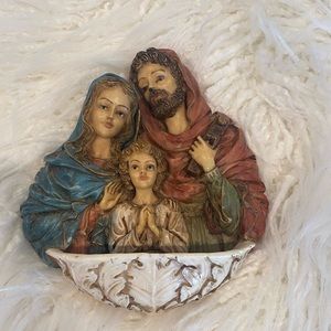 Vintage Dipinto a Mano Made in Italy Holy Family